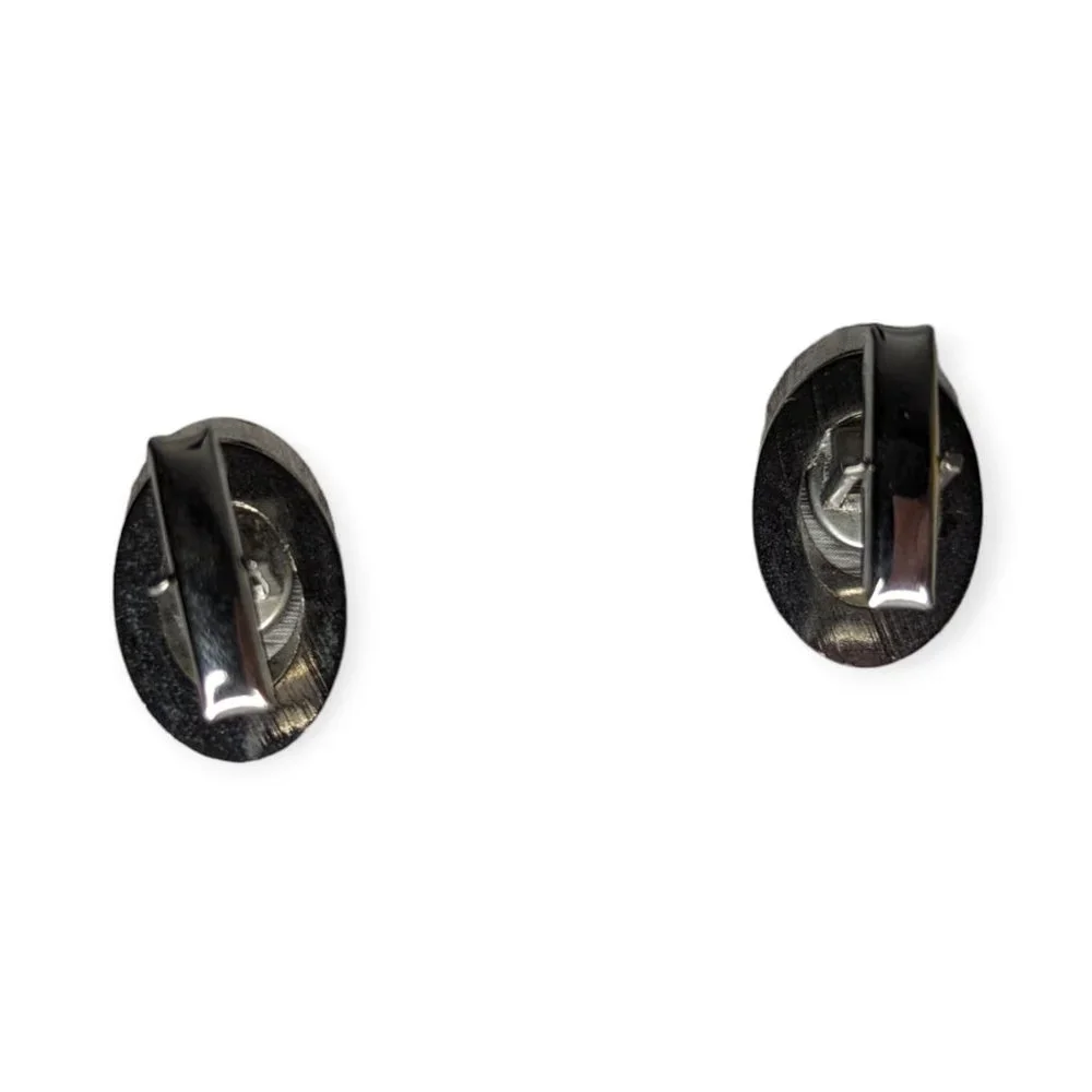 Men's Silver Tone & Black Cufflinks
